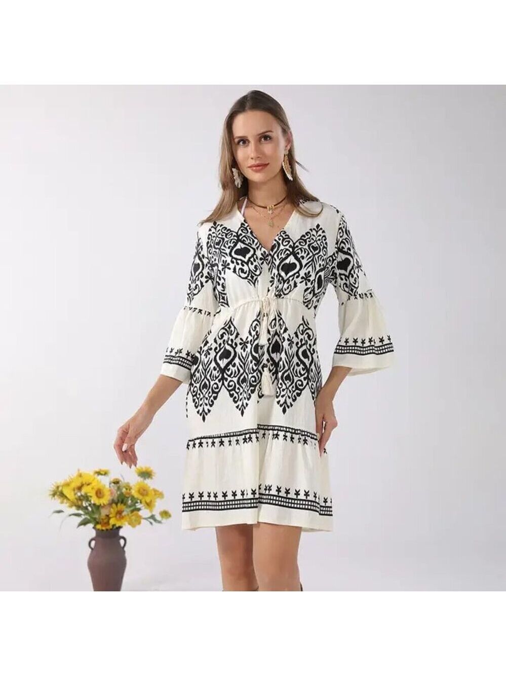 Coastal Chic Womens Printed Tunic Dress/Cover Up OS - Picture 2 of 8